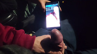 Almost caught! He jerks off in traffic in front of me, I love watching. Big cumshot!  Part 2