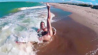 ASS DRIVER XXX - Naked Russian nudist girl Sasha Bikeyeva on on the public beaches of Valencia