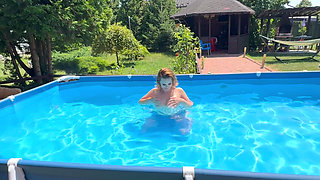 Dildo Fuck and Dildo Blowjob While Holding My Breath Underwater in Pool