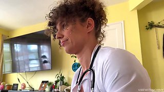 Curly Hair Mommy Explores Doctor Blowjob Passion