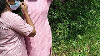 College Student with Uniform Lesbian Outdoor