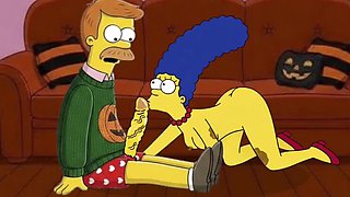 Halloween MILF Cartoon Blowjob - Marge Simpson Cheating Parody