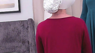 A Handmaid's Tale - Cuckquean Wife Holds Handmaid While Husband Breeds Her