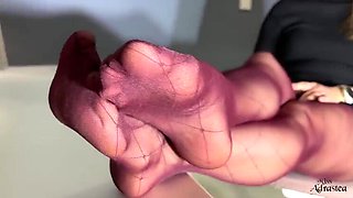 German MILF Domina Makes You Sniff, Suck & Cum on Her Nylon Feet - Lick Them Clean JOI