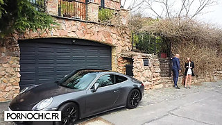 Real Estate Agent Seduced Into Threesome - Petite Blonde Wife Fucks Two Big Cocks