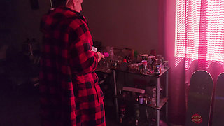 Playing around the house in front of friends