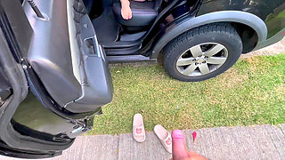 Fucking in a Car! My Best Friend Fucks My Vagina and Cums Inside Me