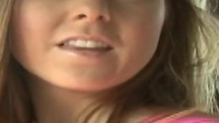 Sweet teen redhead fucked and milked on her pussy