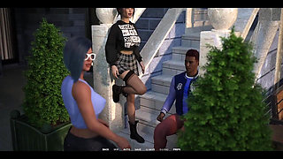 Taboo University - Hot Emo Girl Gives Me a Handjob Inside a Public Bus - 3D Porn Games