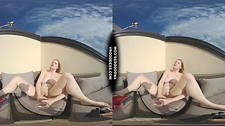 Diana Outdoor Balcony Masturbation First Time Finger In Ass And Anal Huge Dildo Pussy Stretch