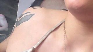Nose Fuck with Cock and Nipple Clamps on Nose Goth Girl JOI