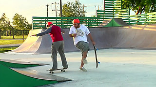 Blonde bitch sucks me legs cock then gets fucked hard