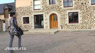 Dirty Brunette Slut Gags on Cum Shot in Mouth