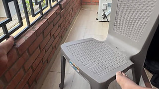 Fucking My Wet Pussy on My Neighbors' Balcony