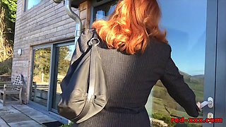 British MILF with huge tits takes on multiple cocks to seal the deal