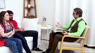 Stepdad Caught with BFF Therapyst Fixes It with Threesome