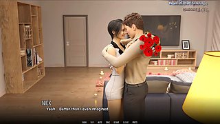 Sexy waitress with a camel toe in a wild story