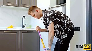 Rim4k. dude gets his anus tongued for the very first time before banged two adorable sweeties