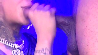 Pretty Ebony TRANSSEXUAL Messiah Deepthroating & Fuckin'