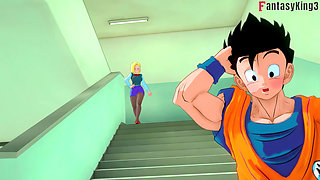 Android 18 dances for Gohan at the university - Dragon Ball Zex Series