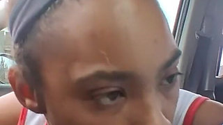 Petite Ebony Gagging on Bwc