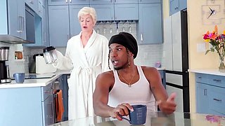 GILF AF Granny Sucks BBC at Glass Table