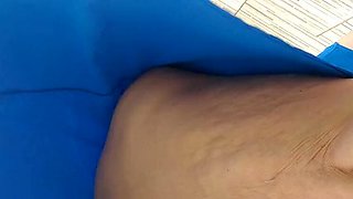Priscila's Fat Pussy Flashed While Cleaning Sidewalk Without Panties
