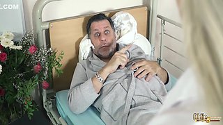 Teen Nurses Fuck Old Grandpa In A Bed And Give Sloppy Blowjob 10 Min With Philippe Soine