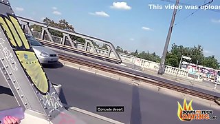 A Very Naughty Brunette Fucked Outdoors In The Spoon Position