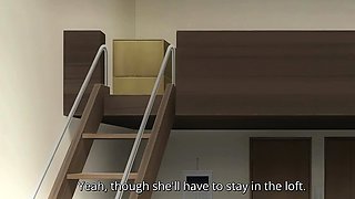 Cheating anime roommate rides hard before BF comes home