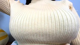 Erotic amateur girl giving blowjob and titjob in POV