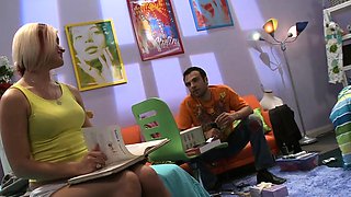 Blonde teenager cockslut gets her taut muff demolished in