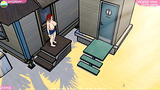 Lust Town - Lt - Gameplay - Roleplay - Nudity in Beach - Saggy Breast Topless with Big Nipples - Teasing Stranger in the Beach
