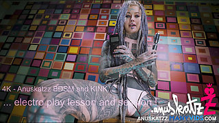 Extreme Solo Electro Play in Latex Harness BDSM Session