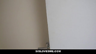 Hot blonde teen Bailey Brooke gives stepbro a blowjob to remember