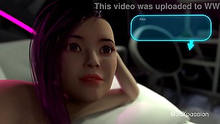 Welcome to Nexus 3. Cyberpunk fuck with busty hottie in Neon dreams VR private room