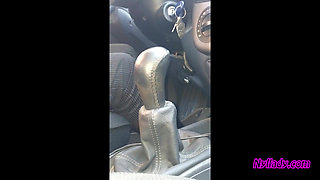 Nyllady Driving and Revving Her Bravo in High-heeled Boots and Black Ballet Flats