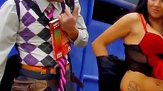 Sexy teen Jordan Perry takes nerd with her shopping and gets fucked in the ass