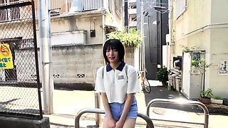 Asian foot fetish and blowjob with cute teen nymph