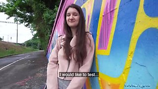 Public Agent & College Brunette: Real Teen Art Student, 19, Shyly Sucks & Studies Big Dick Outdoor for Cash