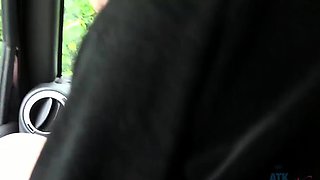 horny Elsa Jean sucks and gets dicked in car - pov