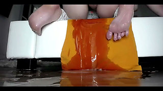 She Make Dirty All the Floor with Big Cum