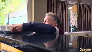 Two sexed-up cuties share a hard cock and its load