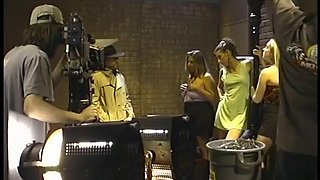 Lucky hunk gets to fuck a hungry blonde and brunette in the bedroom