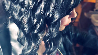 Leather Clad Tina Snua Smokes A Cork Cigarette - You Love Me Dressed Head To Toes In Leather - Gloves