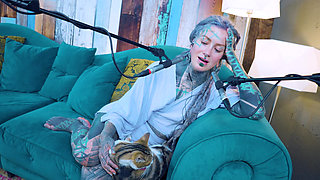 I talk about E - Empathy - ASMR podcast SFW talking goth skinny girl dreadlocks tattoo model inked girl