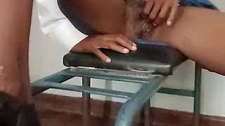 Sexy 18 Year Old Rubbing Her Pussy Uniform