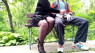 It's hard to maintain composure when your stepmother's hands are jerking off your dick!