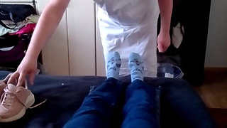 Sexy Nylon Feet of Grandma in the Afternoon