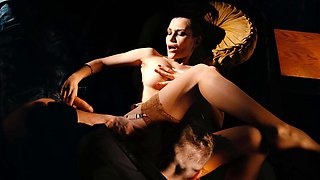 Subil Arch is a sexy flirt in stockings who plays with fire and water.